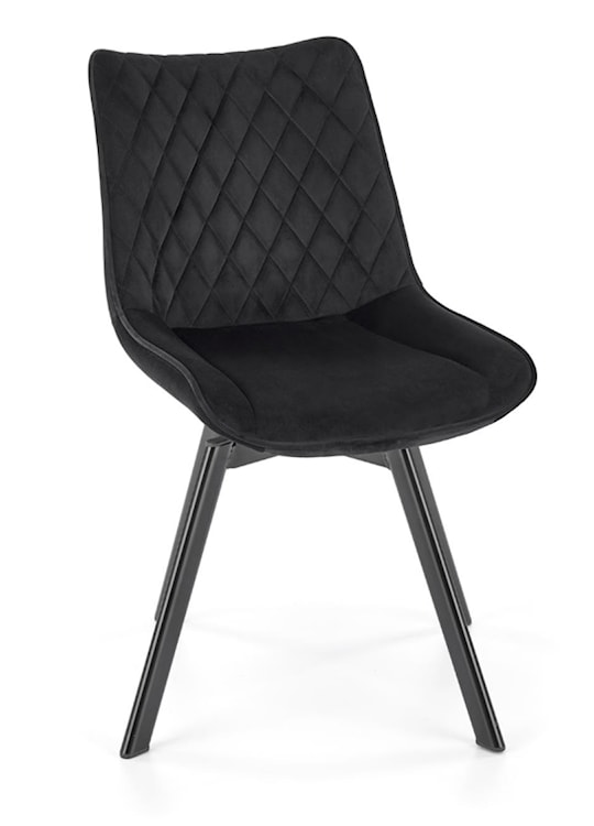Krzesło tapicerowane Chanen z ozdobnym pikowaniem czarne  - zdjęcie 7