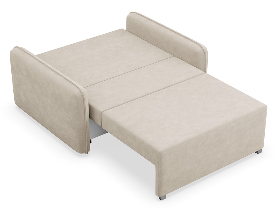 Kanapa rozkładana dwuosobowa Duelia z pojemnikiem beżowa szenil hydrofobowy  - zdjęcie 5