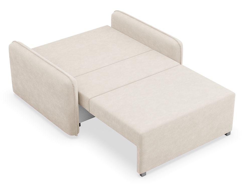 Kanapa rozkładana dwuosobowa Duelia z pojemnikiem jasnobeżowa szenil hydrofobowy  - zdjęcie 5