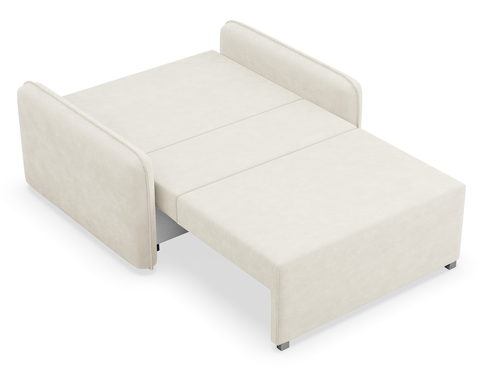 Kanapa rozkładana dwuosobowa Duelia z pojemnikiem kremowa szenil hydrofobowy  - zdjęcie 5