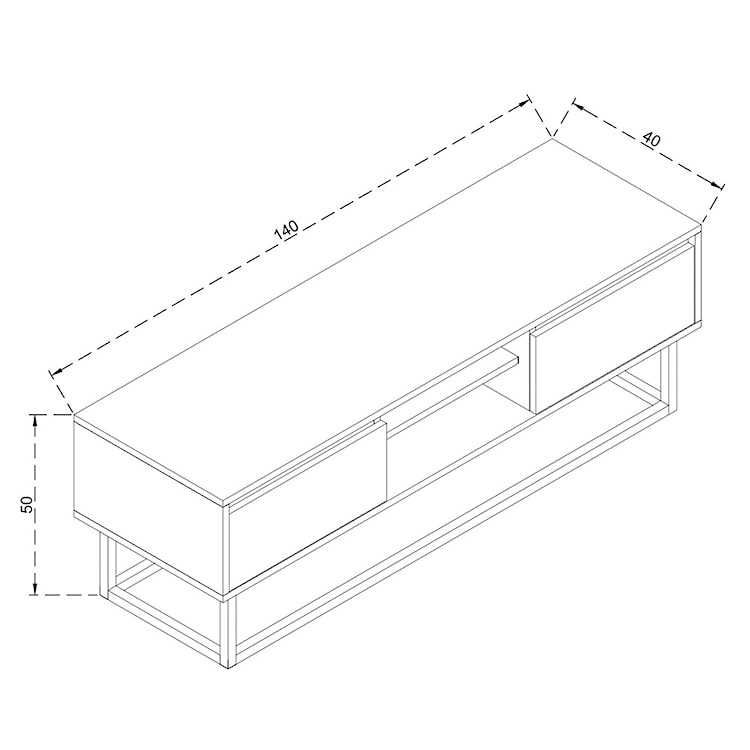 Szafka RTV Gienah czarny/orzech 140 cm  - zdjęcie 4