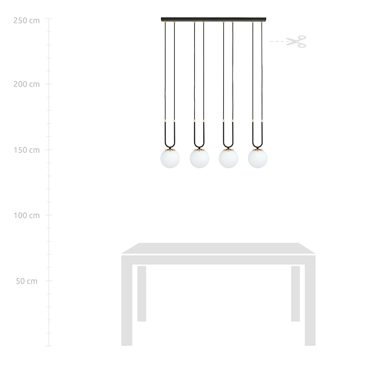 Lampa wisząca Greerlan x4 czarno-biała  - zdjęcie 7
