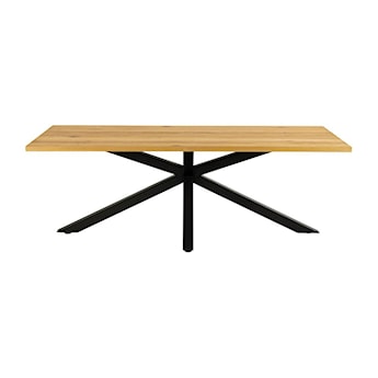 Stół do jadalni prostokątny Kardema 220x90 cm dąb fornirowany na czarnych nogach