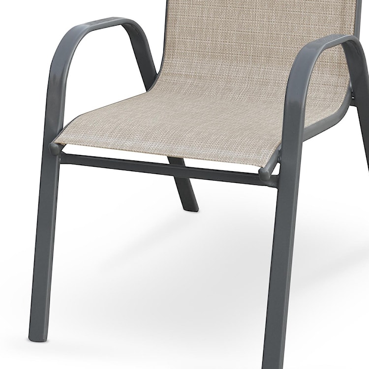 Krzesło ogrodowe Eixo stalowa rama popielate  - zdjęcie 3