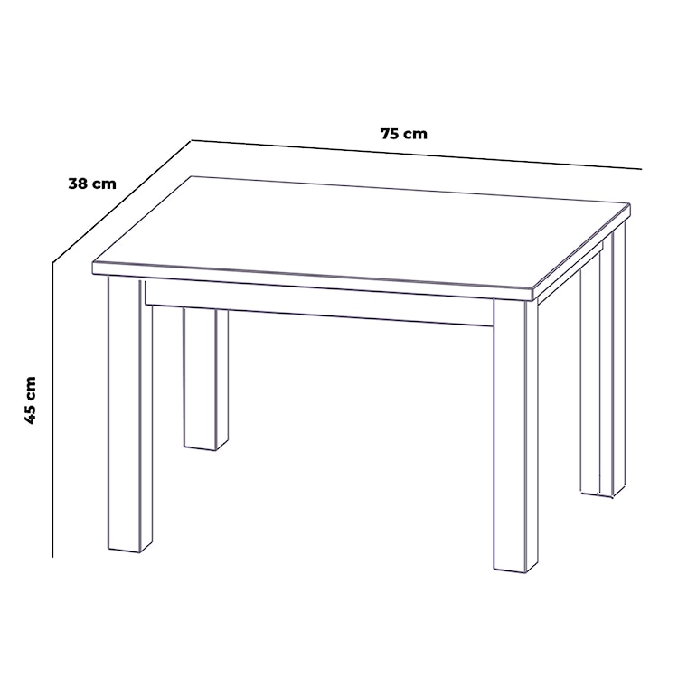 Stolik kawowy Silphium 38x75 cm dąb  - zdjęcie 3