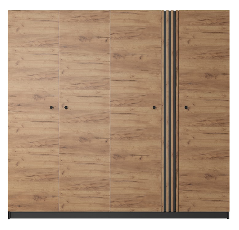 Szafa czterodrzwiowa Glorty 220 cm antracyt / dąb craft złoty  - zdjęcie 4