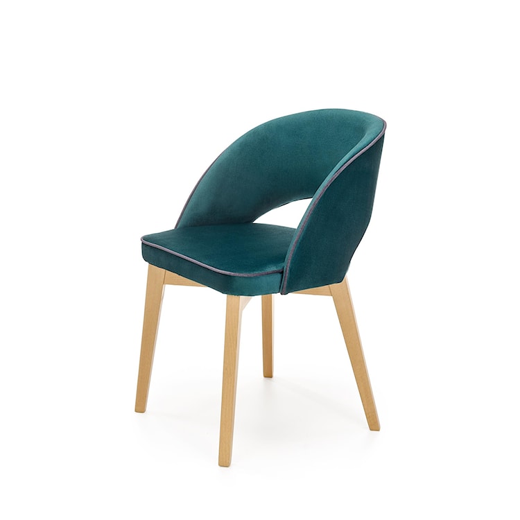 Krzesło tapicerowane Barauni zielone - dąb miodowy  - zdjęcie 3
