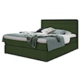 Łóżko kontynentalne Floreso 160x200 z materacem i topperem ciemnozielone