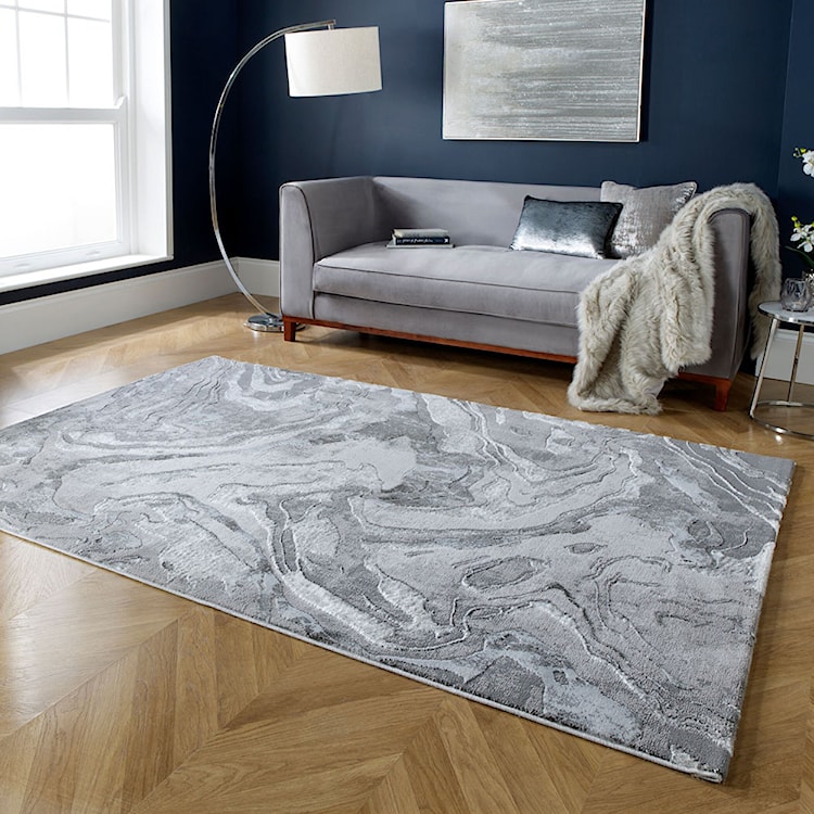 Dywan nowoczesny Marbled srebrny Prostokątny/160x230 cm  - zdjęcie 2