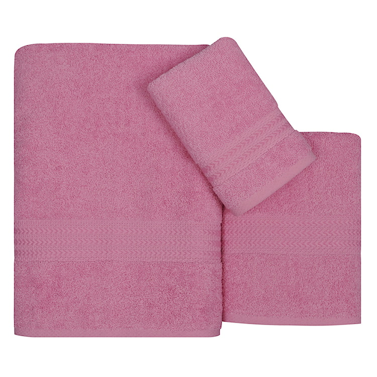 Zestaw trzech ręczników Bainrow różowy  - zdjęcie 3
