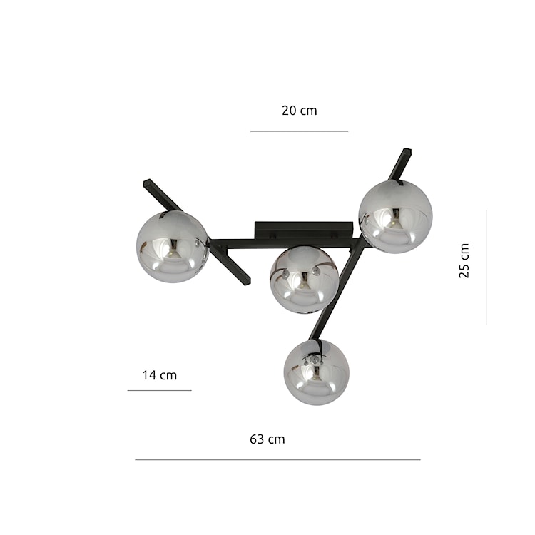 Lampa sufitowa Mohants x4 czarno-grafitowa  - zdjęcie 7