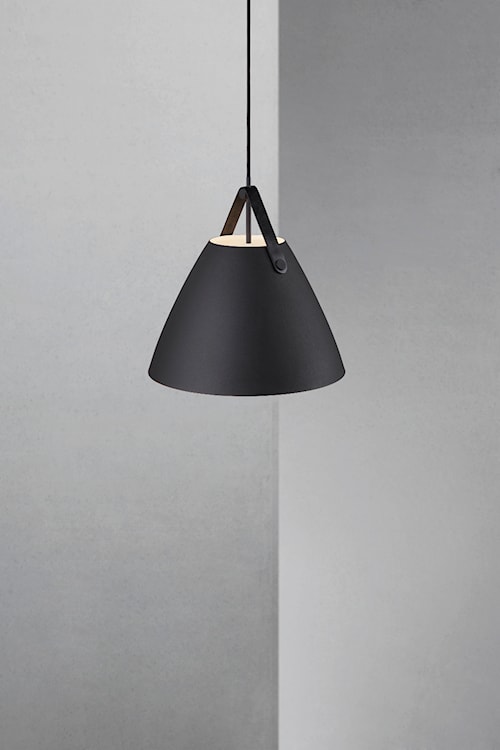 Lampa wisząca Strap średnica 36 cm czarny metalowy klosz  - zdjęcie 7