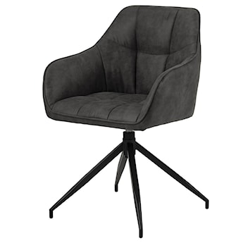 Krzesło tapicerowane obrotowe Hongor ciemny szary na czarnych nogach