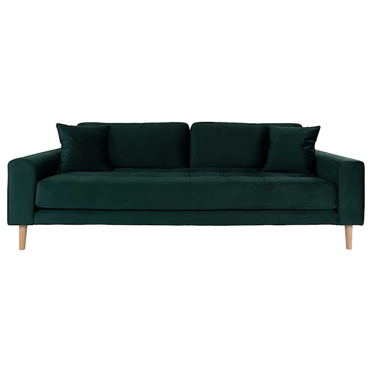 Sofa trzyosobowa Dagmarri 210 cm zielony welur  - zdjęcie 2