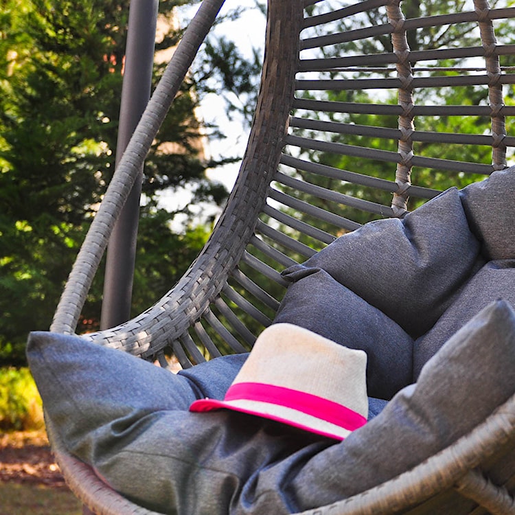 Fotel wiszący ogrodowy Noler kokon bujany szary  - zdjęcie 8