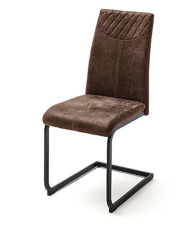 Krzesło tapicerowane Novantly na płozach brązowe