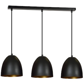 Lampa wisząca Alatri czarna ze złotym wnętrzem x3