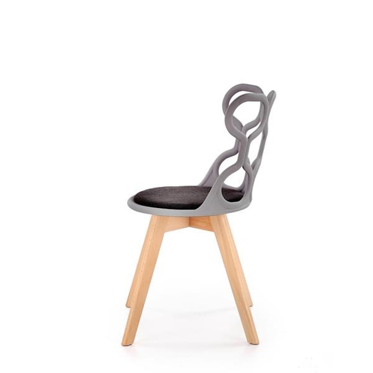 Krzesło z tworzywa Delle z popielatym ażurowym oparciem  - zdjęcie 2
