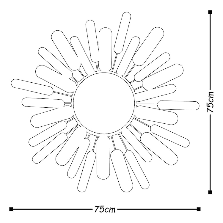 Lustro Selassie 75 cm wielokolorowe  - zdjęcie 3