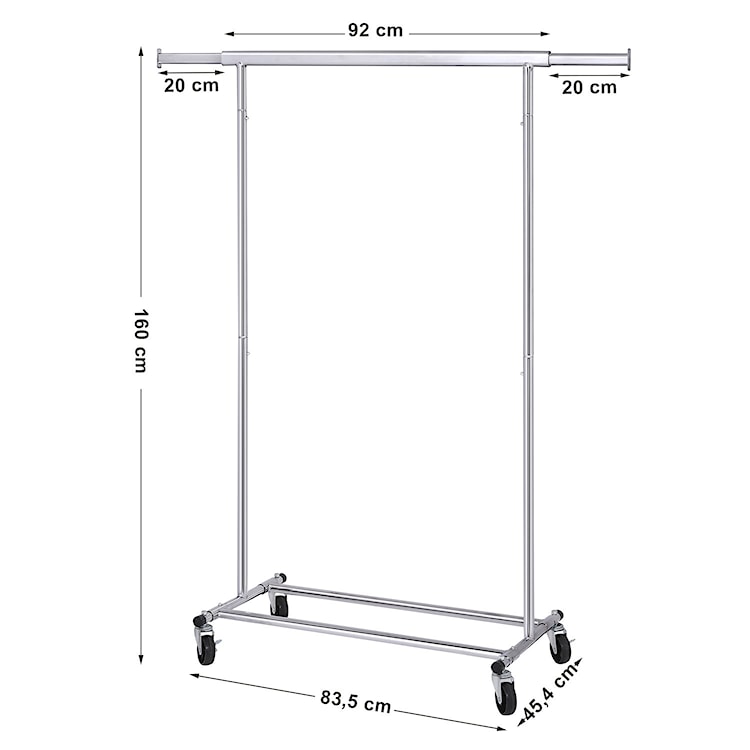 Wieszak mobilny Corle 92-132 cm  - zdjęcie 8