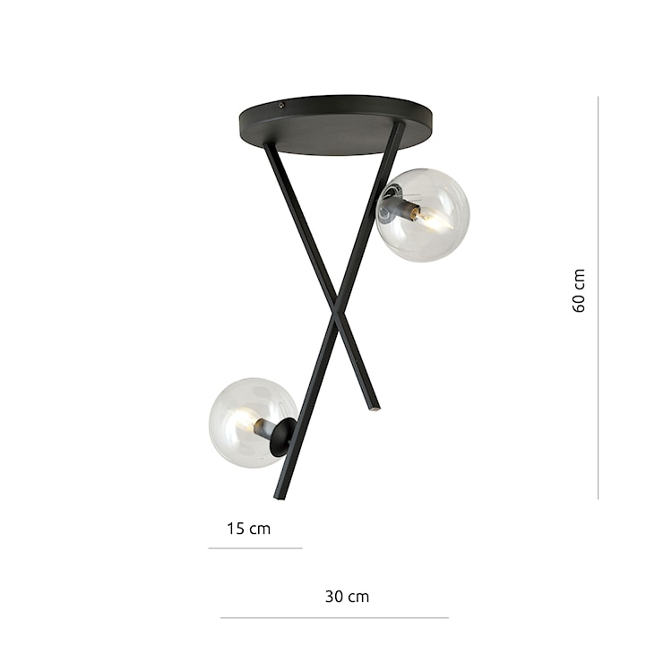 Lampa sufitowa Appire x2 transparentny klosz  - zdjęcie 4