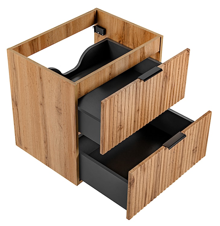 Szafka pod umywalkę Temirni 60 cm dąb wotan lamele  - zdjęcie 9