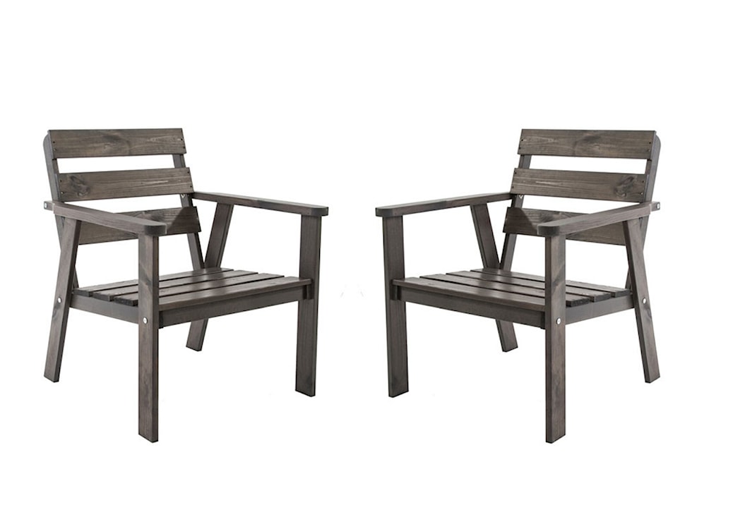 Zestaw dwóch krzeseł ogrodowych Parrines z drewna sosnowego toupe