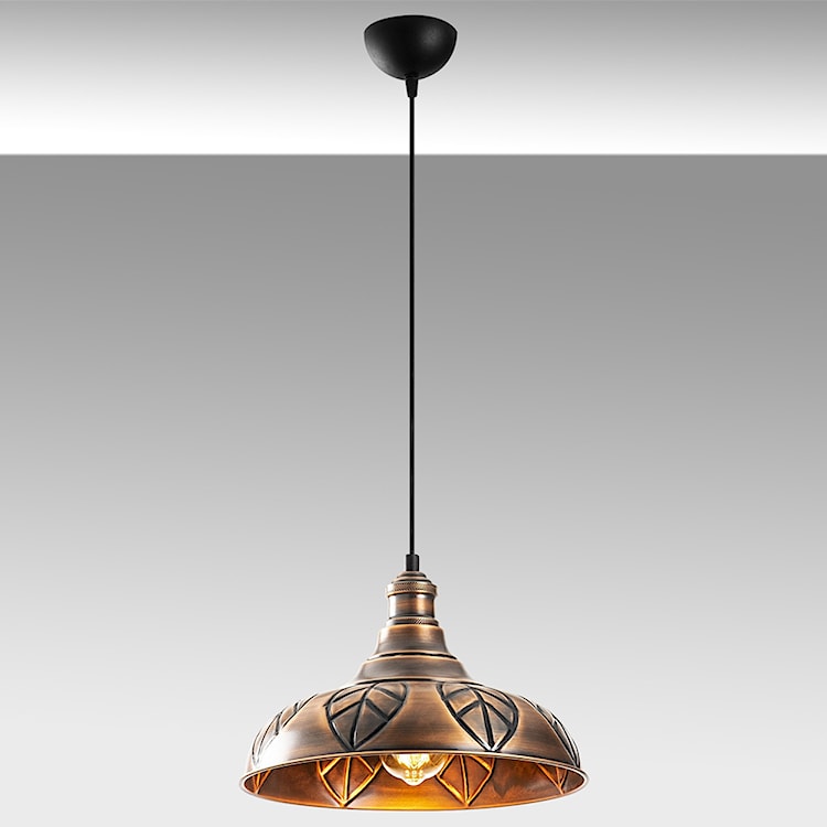Lampa sufitowa Ardulace ze zdobieniami średnica 32 cm miedziana  - zdjęcie 4