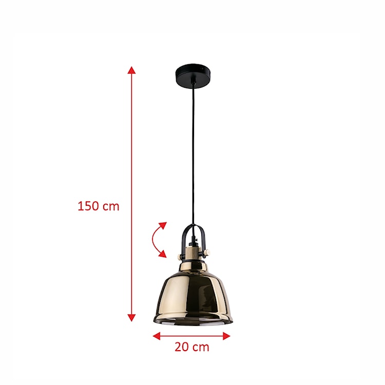 Lampa wisząca Amalfi złota średnica 20 cm 9153  - zdjęcie 4