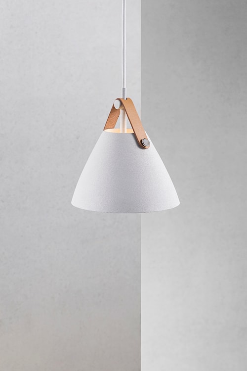Lampa wisząca Strap średnica 16,5 cm biały metalowy klosz  - zdjęcie 4