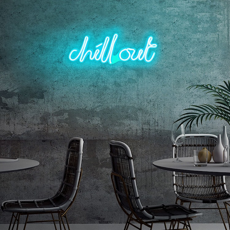 Neon na ścianę Letely z napisem Chill Out niebieski  - zdjęcie 3