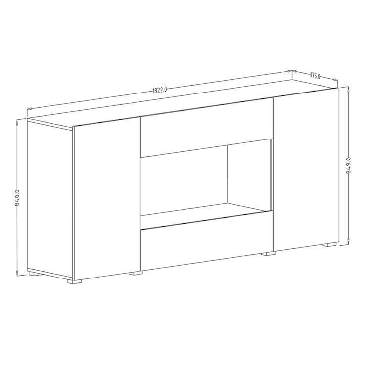 Komoda Revati 182 cm beton Colorado  - zdjęcie 5