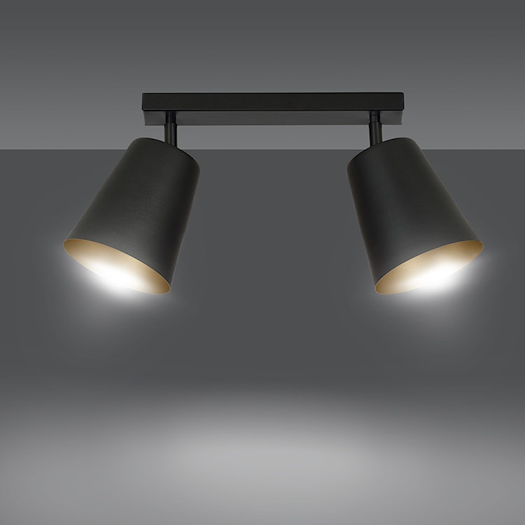 Lampa sufitowa Lanciano czarna ze złotym wnętrzem x2  - zdjęcie 2