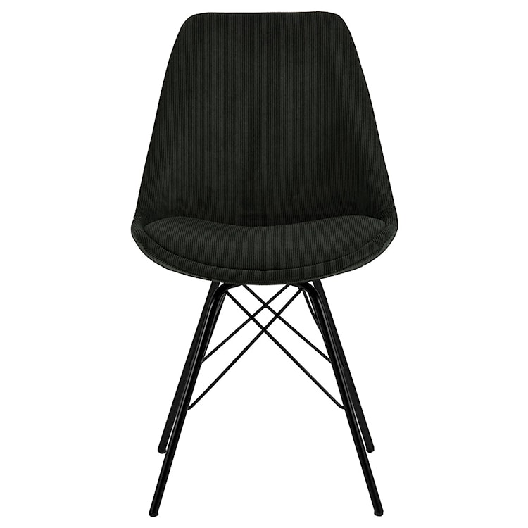 Krzesło tapicerowane Sapodilla ciemnozielone na czarnych nóżkach  - zdjęcie 2