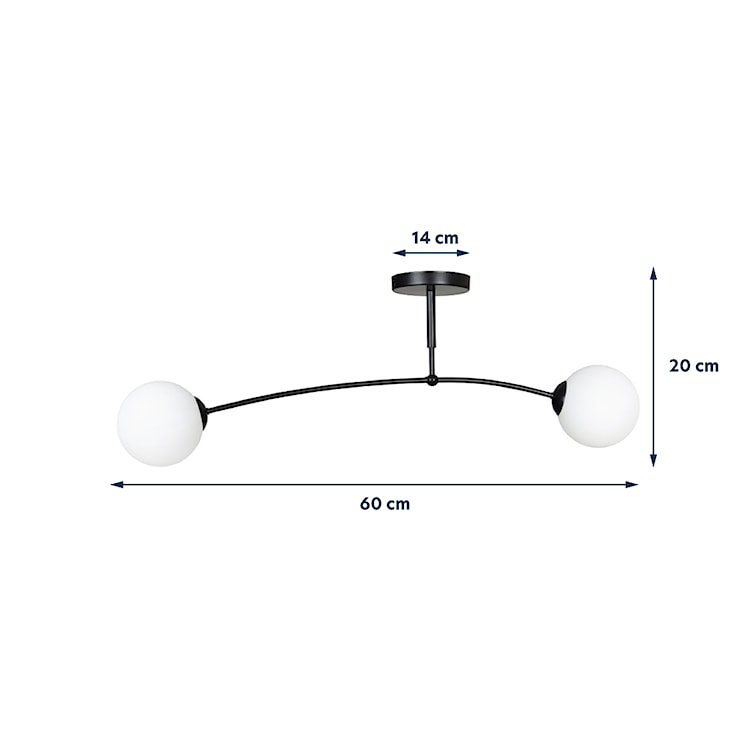 Lampa sufitowa Vinadio czarna x2  - zdjęcie 5