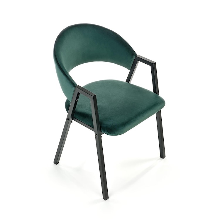 Krzesło tapicerowane Attingal z podłokietnikami zielone  - zdjęcie 6