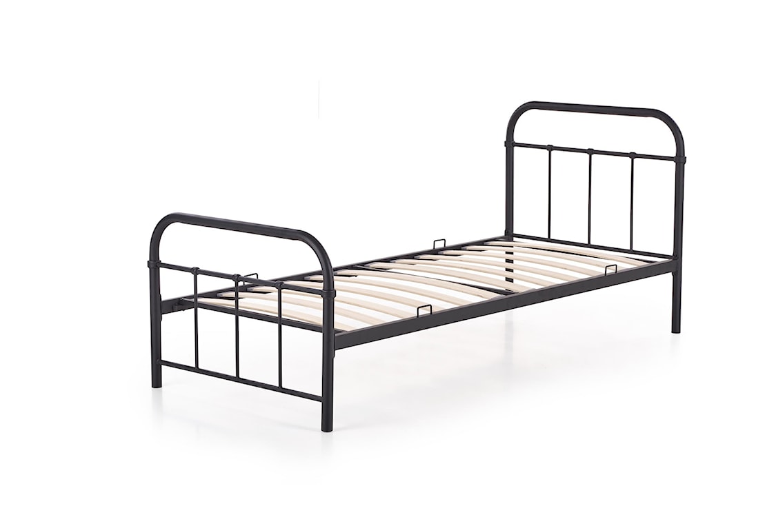 Łóżko metalowe Belsh 90x200 cm czarne  - zdjęcie 4