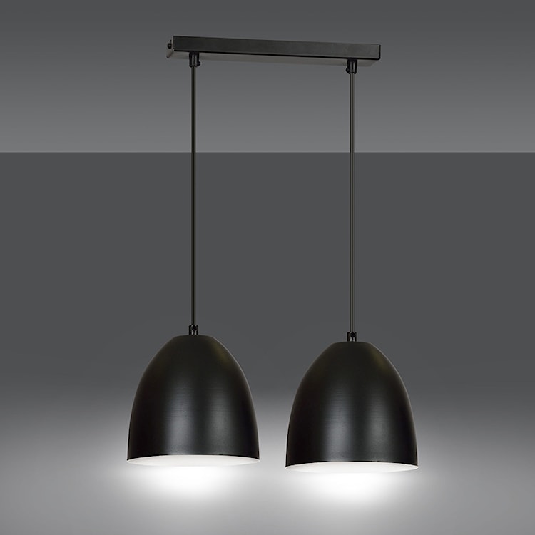 Lampa wisząca Alatri czarna z białym wnętrzem x2  - zdjęcie 3