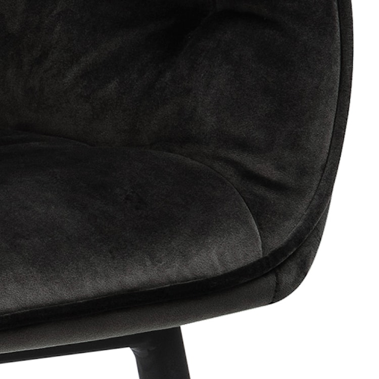 Krzesło tapicerowane z podłokietnikami Agamos szarobrązowy welur na metalowych nóżkach  - zdjęcie 9