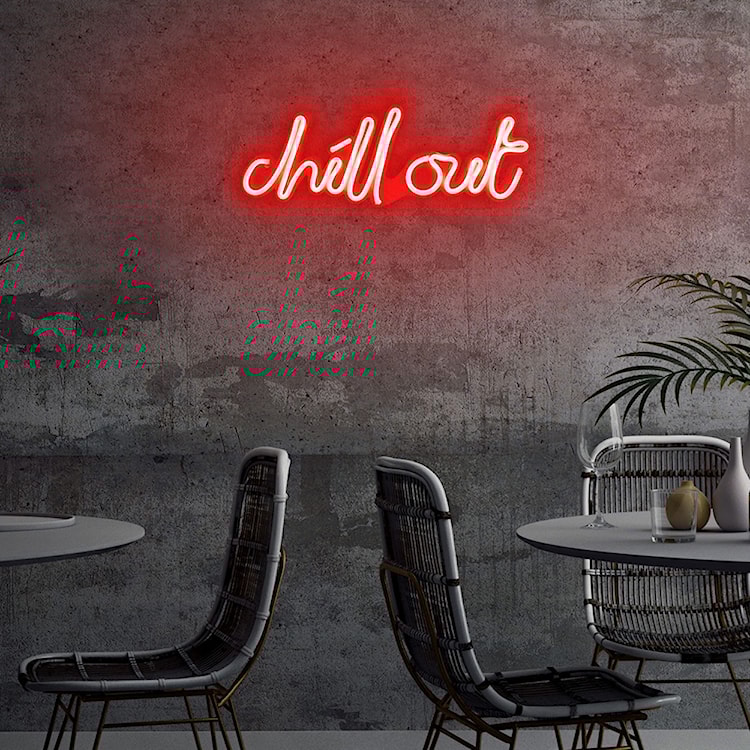 Neon na ścianę Letely z napisem Chill Out czerwony  - zdjęcie 3