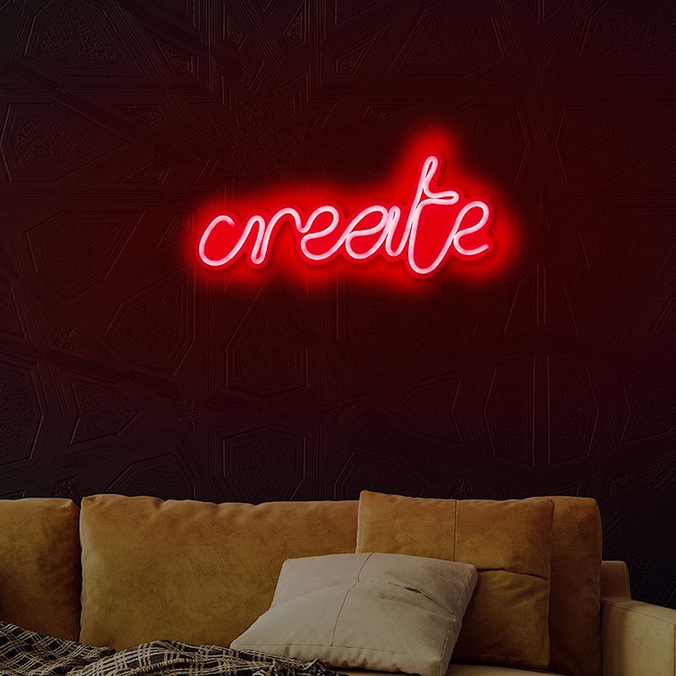 Neon na ścianę Letely z napisem Create czerwony  - zdjęcie 4