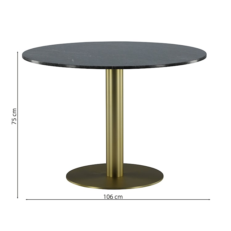 Stół do jadalni Hourine okrągły 106x106 cm marmur/złota podstawa  - zdjęcie 5