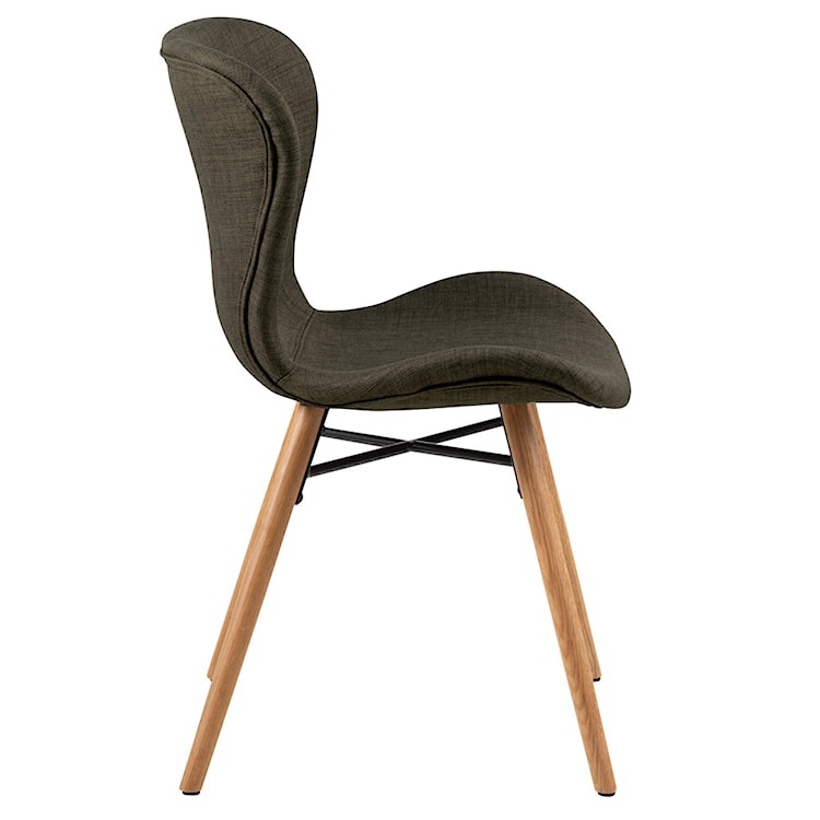 Krzesło tapicerowane Glena tkanina khaki na dębowych nóżkach  - zdjęcie 3