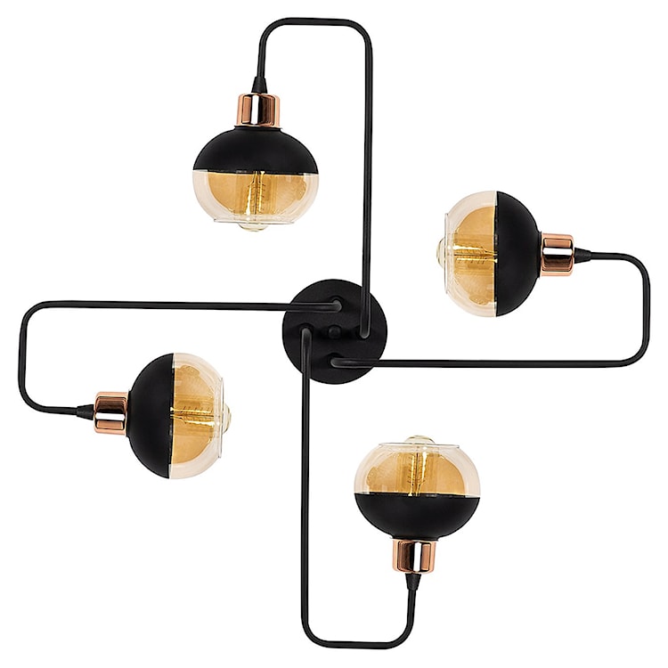 Lampa sufitowa Krisja x4 czarno-miedziana