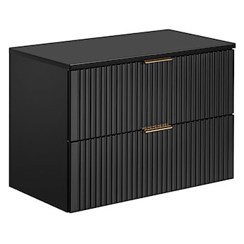 Szafka pod umywalkę Temirni 80 cm czarna lamele z blatem