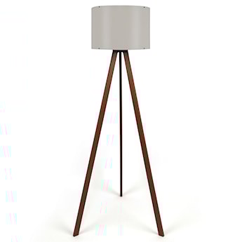 Lampa podłogowa Salika beżowa na brązowym stelażu