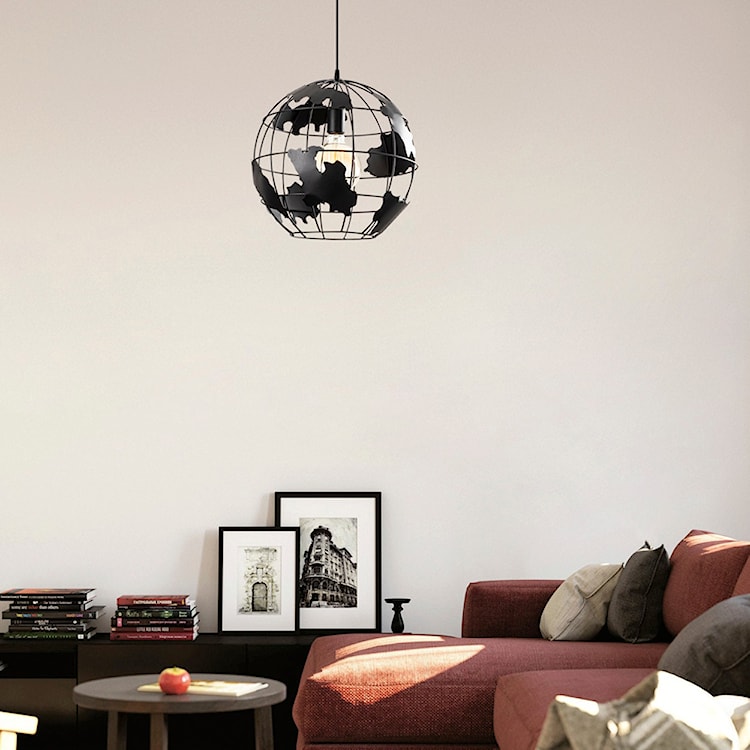 Lampa sufitowa Ozzia kula ziemska średnica 40 cm czarna  - zdjęcie 3