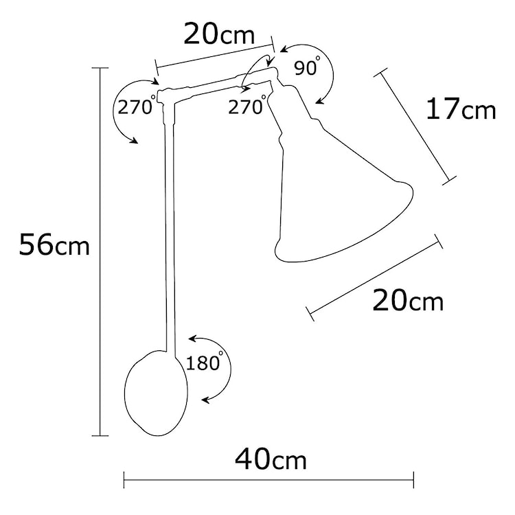 Kinkiet ścienny Staice regulowany średnica 20 cm czarny  - zdjęcie 5