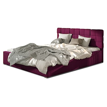 Łóżko tapicerowane Blatna 160x200 cm z pojemnikiem fioletowe velvet hydrofobowy