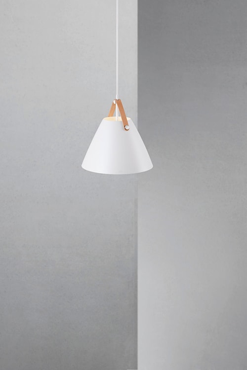 Lampa wisząca Strap średnica 27 cm biały metalowy klosz  - zdjęcie 3